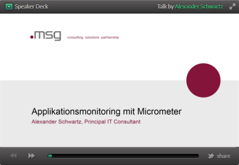 Speakerdeck slides of 'Applikationsmonitoring mit Micrometer'