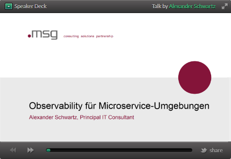 Speakerdeck slides of 'Observability für Microservices'