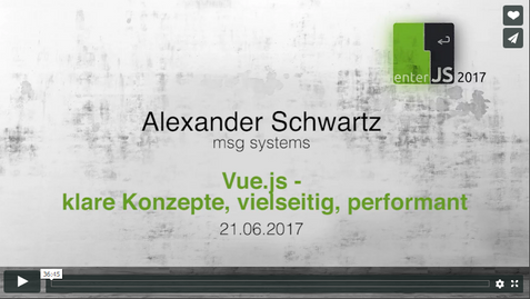 Video auf Vimeo: 'Vue.js - klare Konzepte, vielseitig, performant'